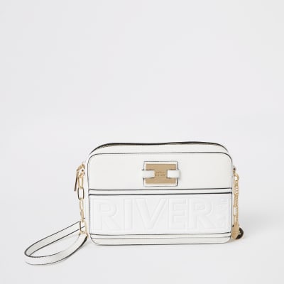 beige ri monogram boxy cross body bag