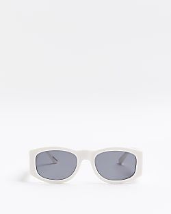 White Round Frame sunglasses