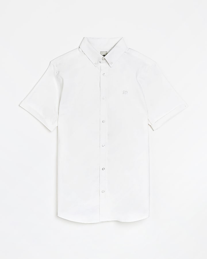 White RR Slim fit Oxford shirt