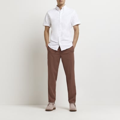 White RR Slim fit Oxford shirt