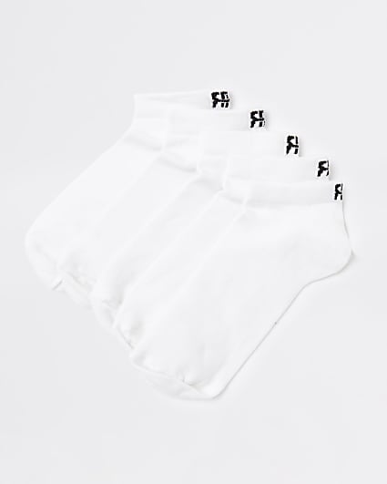 White RR trainer socks 5 pack