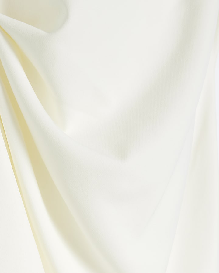 White ruched bodycon mini dress | River Island