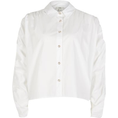 ruched sleeve shirt