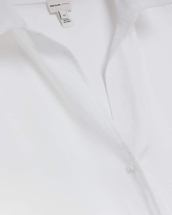White satin long sleeve shirt