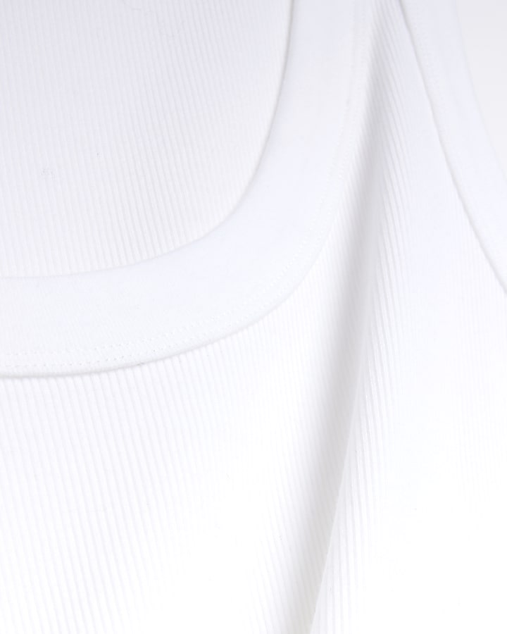 White scoop neck vest top