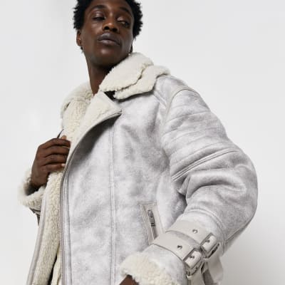 river island coat white