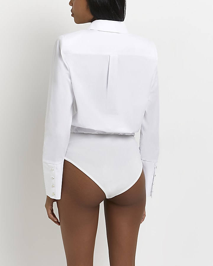 White shirt detail bodysuit