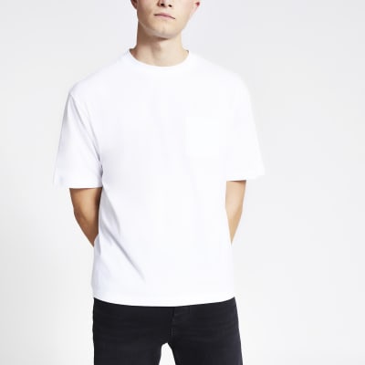 White short sleeve boxy T-shirt | River Island