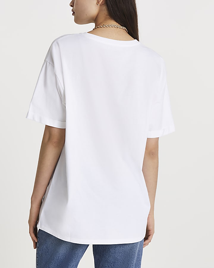 White short sleeve boyfriend t-shirt