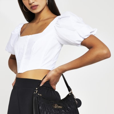 White short sleeve corset top