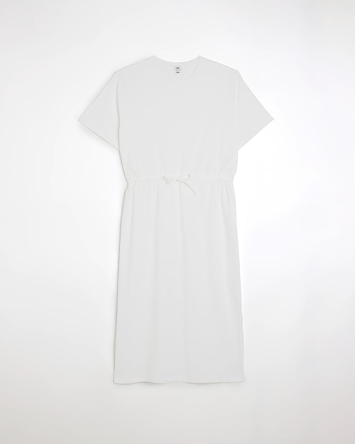 White short sleeve t-shirt midi dress