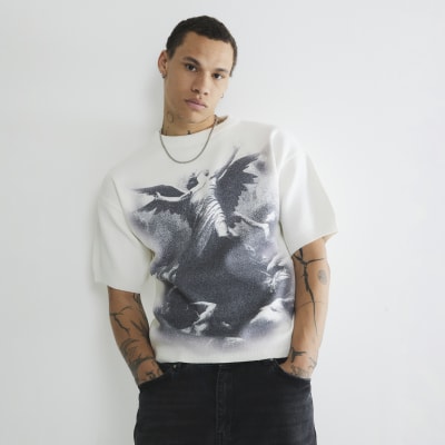 White Short Sleeves Cherub T-Shirt