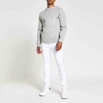 river island white skinny jeans