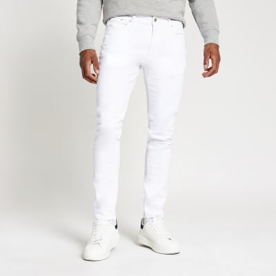 river island white skinny jeans