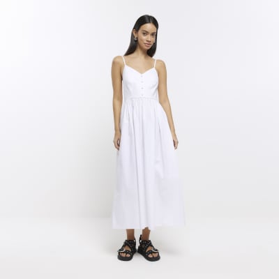 White skater midi dress Main