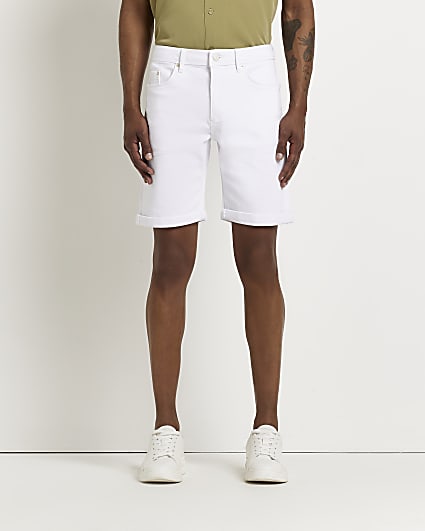 White Skinny fit Denim Shorts