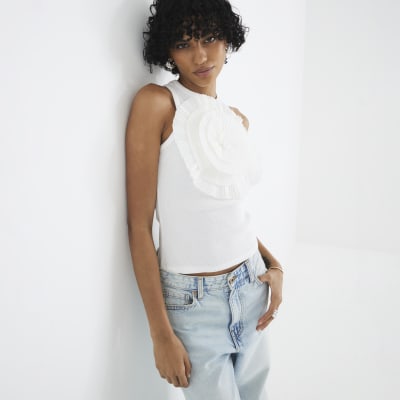 トップス sheller 3D flower ruffle tops 3D flower ruffle tops – shéller / シェリエ