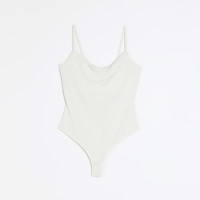 White sleeveless bodysuit | River Island