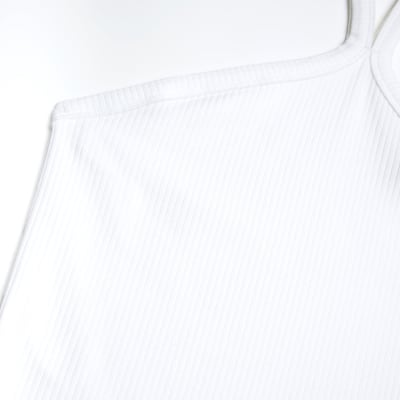White sleeveless halter neck top River Island