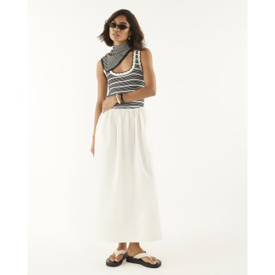 Sleeveless Striped Hybrid Midi Dress