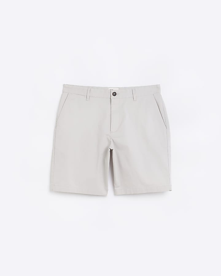 White slim fit chino shorts