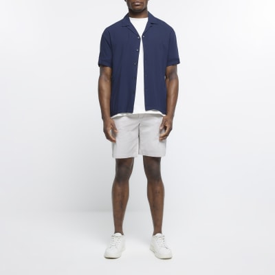 White slim fit chino shorts