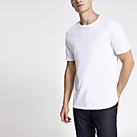 White slim fit crew neck T-shirt