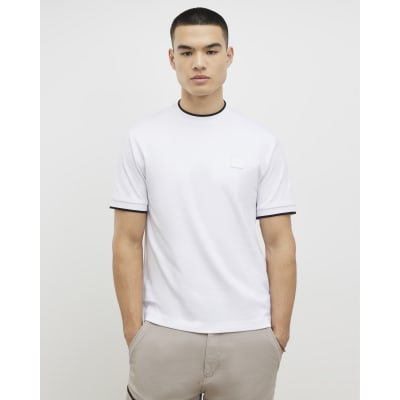 White Slim Fit Interlock Lightweight T-Shirt