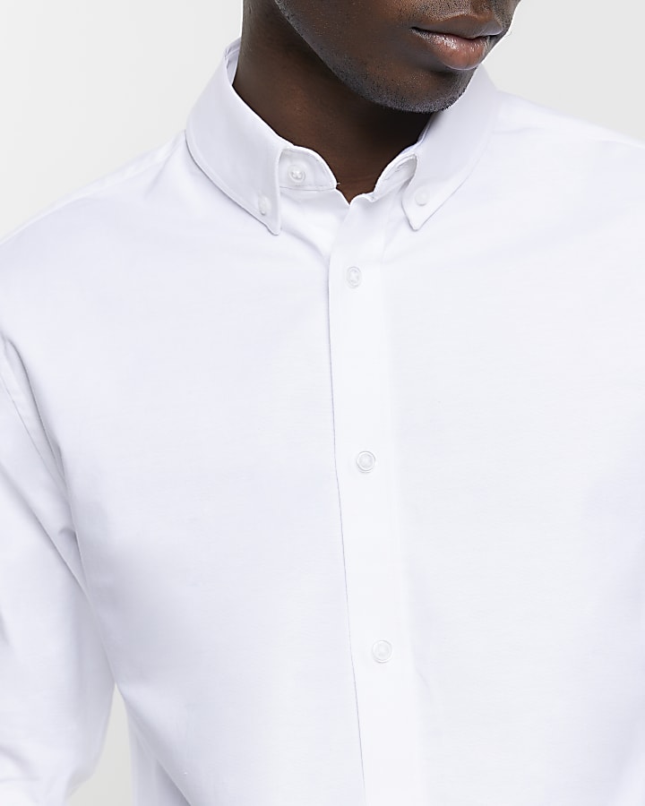 White slim fit multipack of 2 oxford shirts