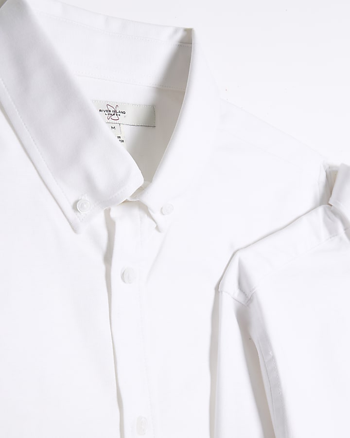 White slim fit multipack of 2 oxford shirts