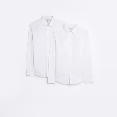 White slim fit multipack of 2 smart shirts | River Island