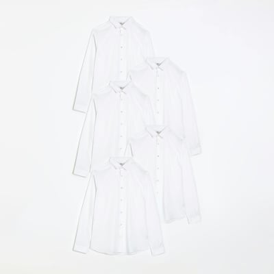 White slim fit multipack of 5 smart shirts River Island