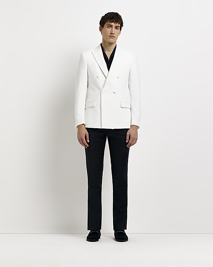 White slim fit premium suit jacket