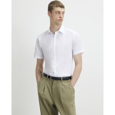 river island dress shirt Blue Slim Fit Satin Shirt