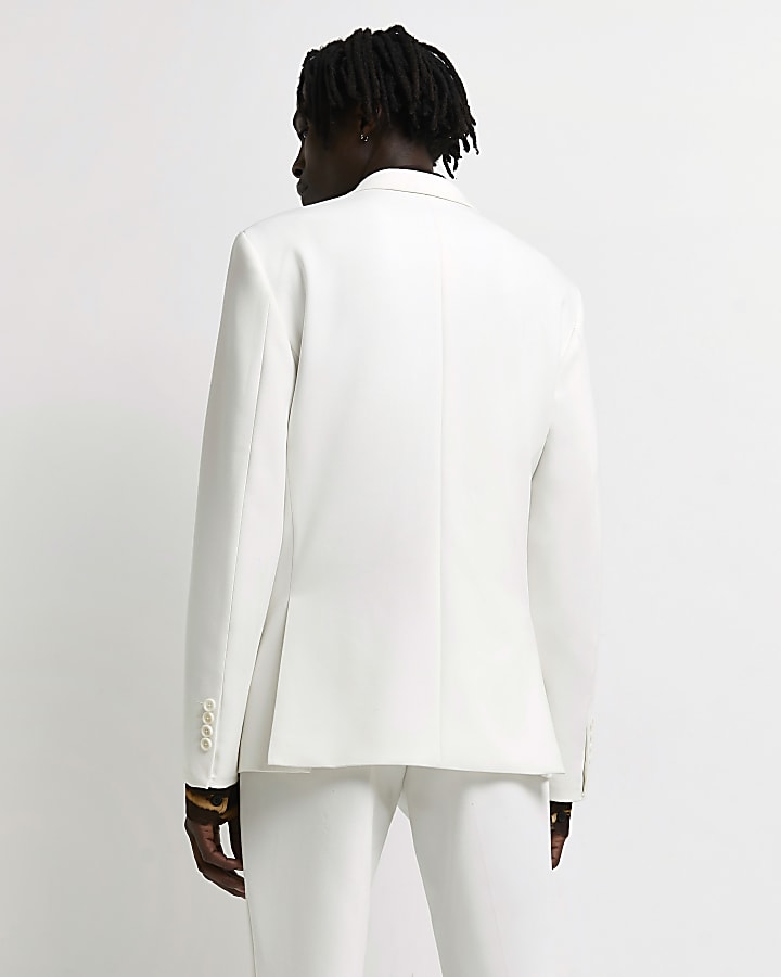 White slim fit suit jacket