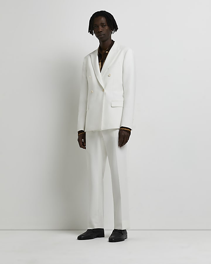 White Slim fit Suit Trousers