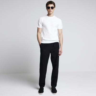 Mens slim fit shop plain white t shirt