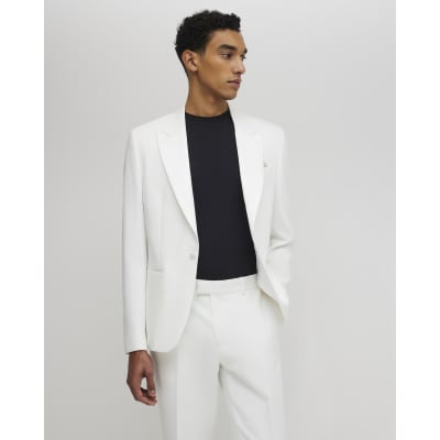 White Slim Fit Tuxedo Jacket