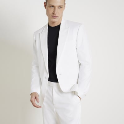 Long white outlet suit jacket