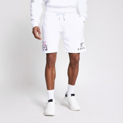 river island white shorts
