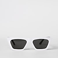 White slim visor sunglasses