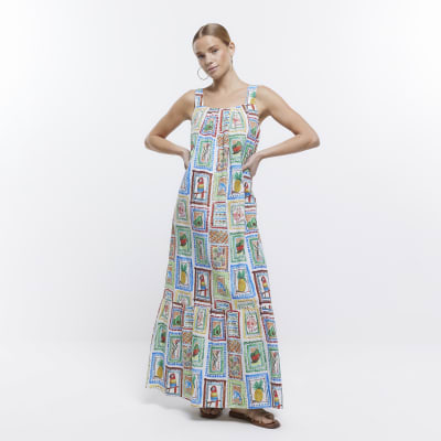White slip maxi dress