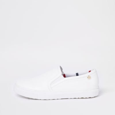 White slip on plimsolls