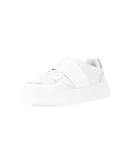 360 degree animation of product White slip on trainers frame-0