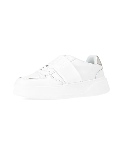 360 degree animation of product White slip on trainers frame-1