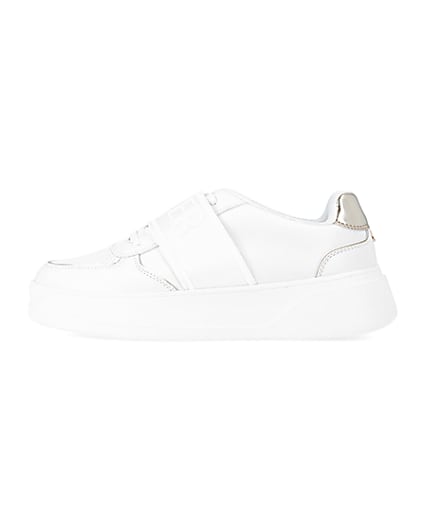 360 degree animation of product White slip on trainers frame-3
