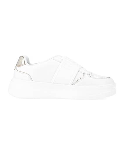 360 degree animation of product White slip on trainers frame-15