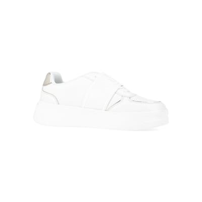 360 degree animation of product White slip on trainers frame-16