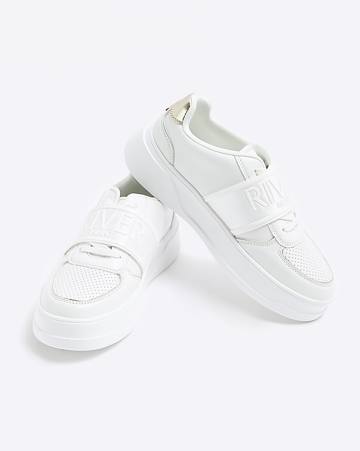 White slip on trainers