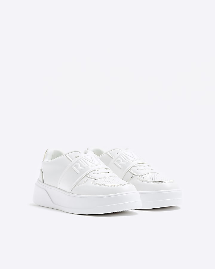 White slip on trainers